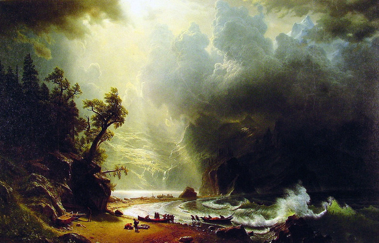 Albert Bierstadt Oil Painting Puget Sound on the Pacific Coast - Click Image to Close